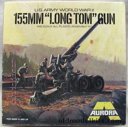 Aurora 1/48 155mm Long Tom Gun - US Army Artillery Cannon, 331-200 plastic model kit